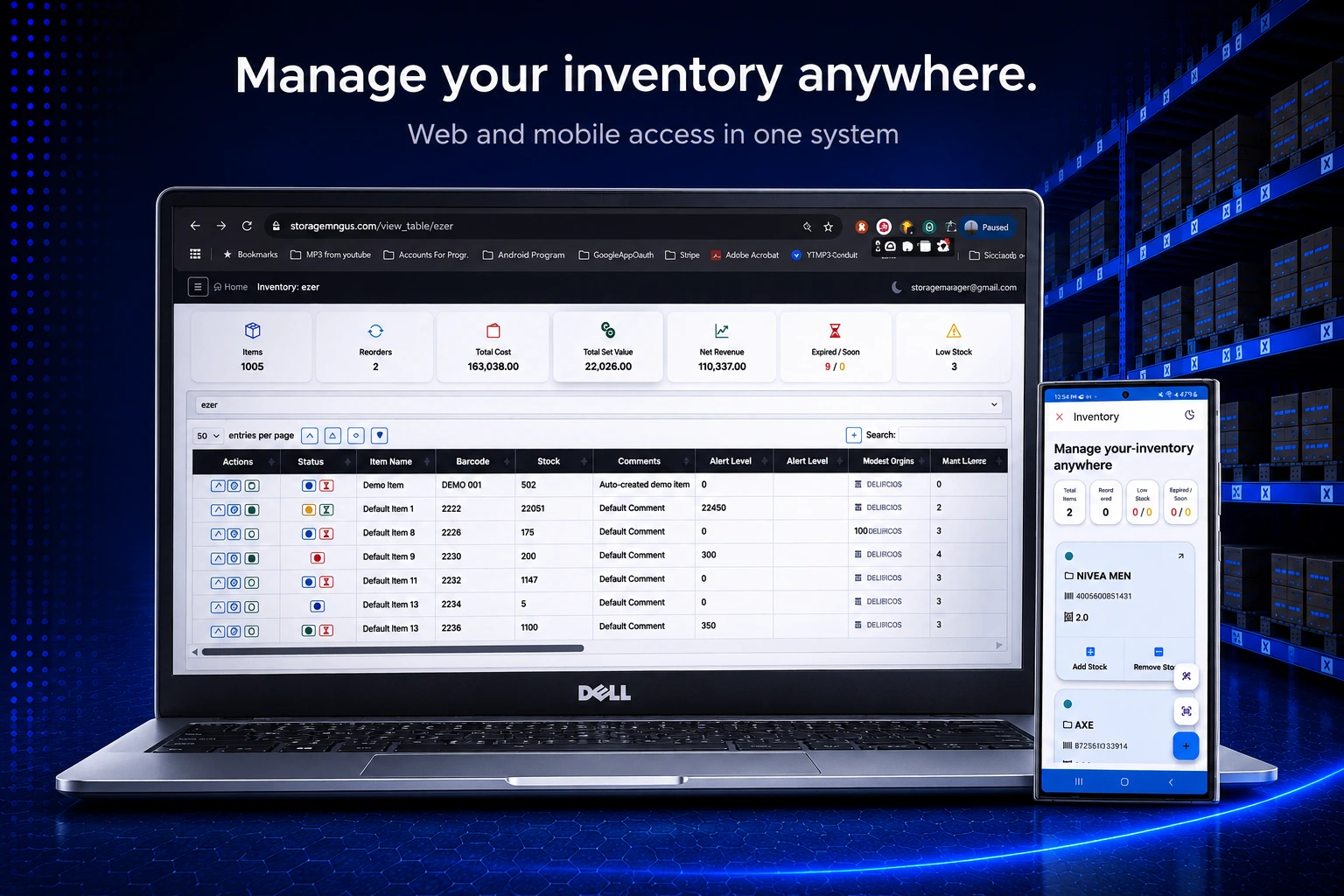 Cloud inventory dashboard